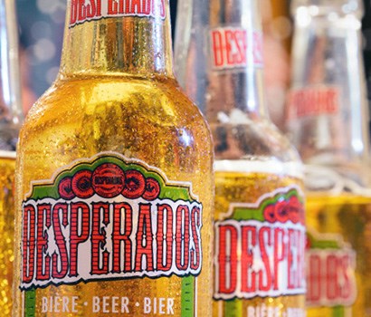 Closeup of bottles